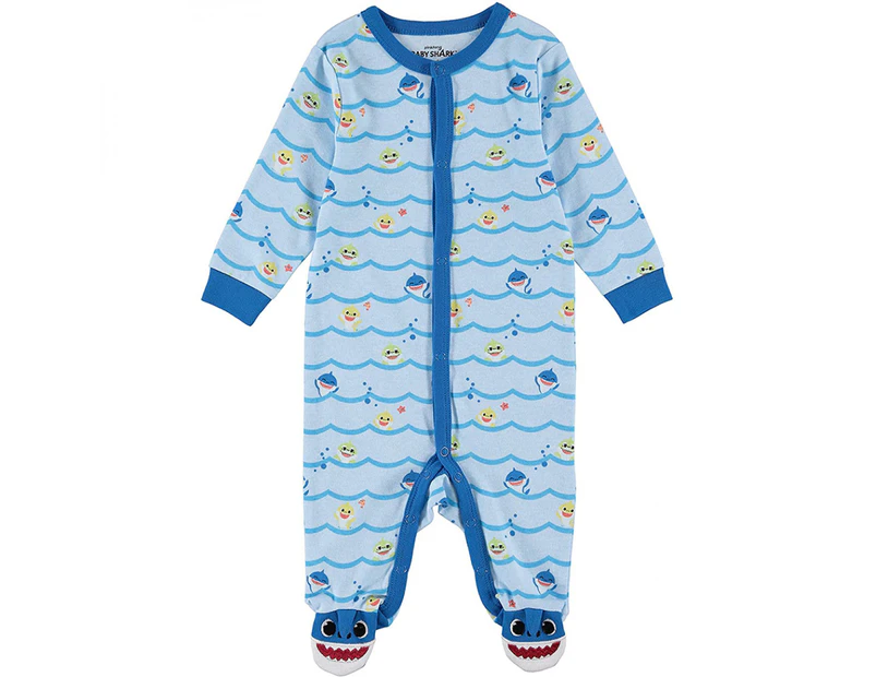 Baby Shark Repeating Characters Novelty Sleep and Play Footed Pajamas