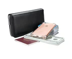 OUTNICE Mulit Credit Card Holder Wallets for Women Men Coin Purse Zipper Small Case Phone Bag - Black