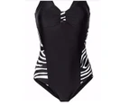 sunwoif Ladies One Piece Monokini Padded Push Up Swimwear - Black