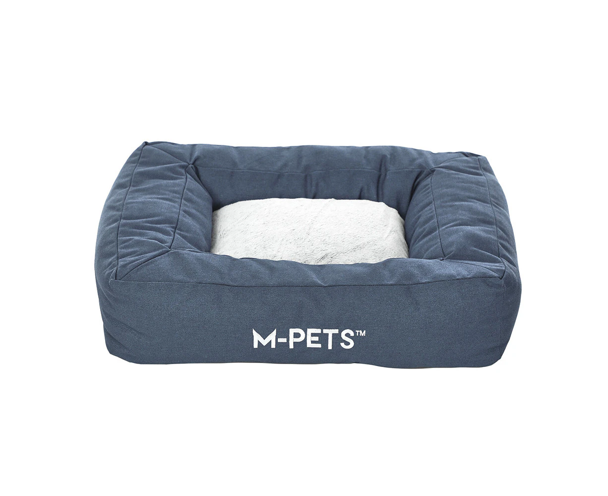 M-Pets Small Eco-Friendly Pet/Dog 60cm Washable Bed Sleep Rectangle Cushion Blue