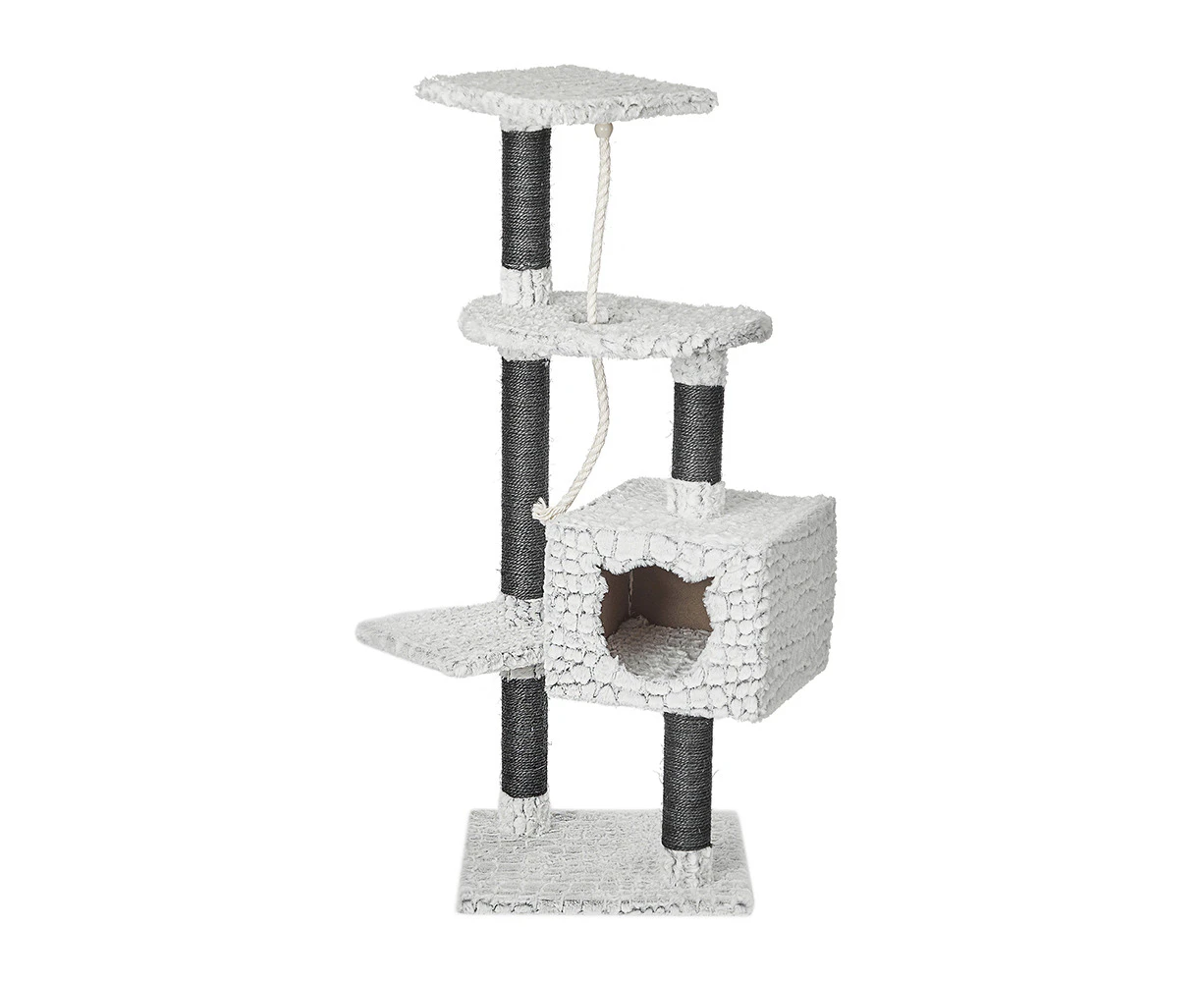 M-Pets 113cm Snake Trivor Cat Tree Scratch Post Condo Tower Pet Playground White