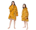 Oversized Wearable Hoodie Blanket Sherpa Blanket Hoodie Sweatshirt with Long Sleeve and Big Pocket for Kids Adults Yellow