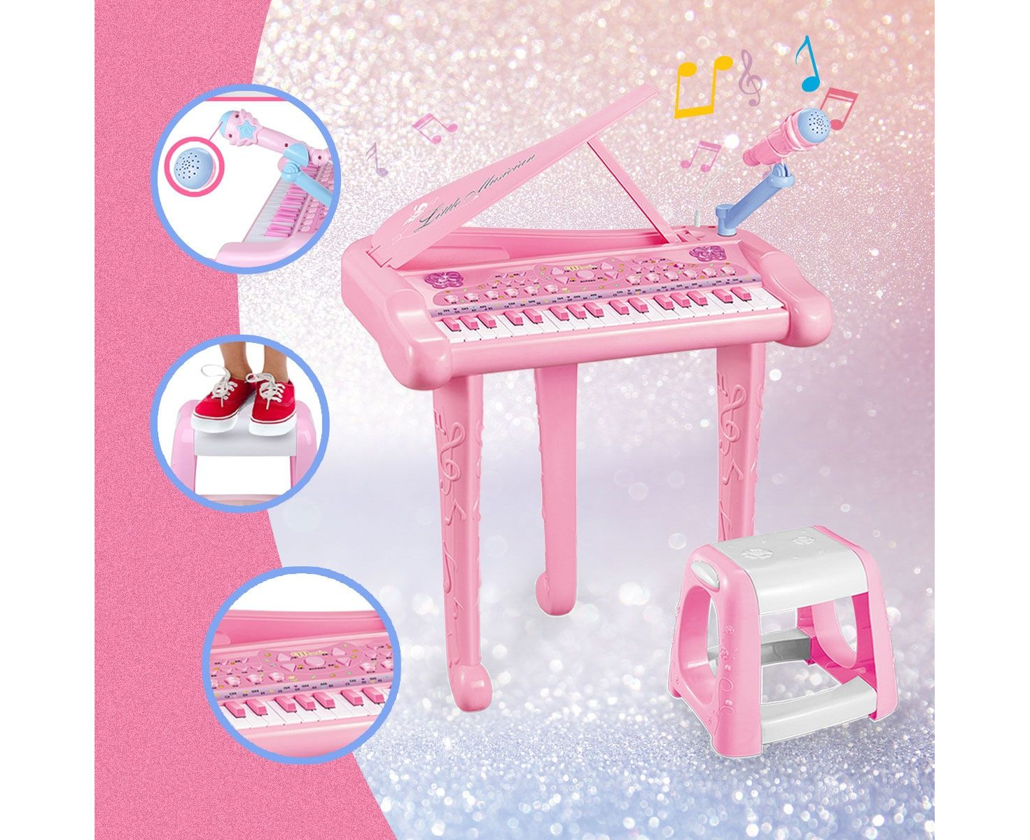 musical keyboard with stool kmart