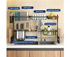 Multifunctional Kitchen Over Sink Dish Drying Rack Stainless Steel Storage Shelf Organiser