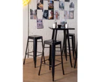 CafePro Tolix Replica Metal Cafe Bar Stoos 76cm - Office Chair, Kitchen, Dining Chair, gaming chair, Vanity Chair, Breakfast Bar Stool, Tolix Stools - Matt Black