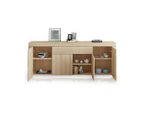 180cm Corner Cabinet Sideboard 4 Doors 1 Drawer-Oak