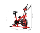 GENKI Spin Exercise Bike Indoor Cycling Bike Training Bicycle with LCD Monitor Red