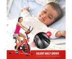 GENKI Spin Exercise Bike Indoor Cycling Bike Training Bicycle with LCD Monitor Red