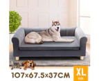 Dog Bed Puppy Sofa Cat Couch Doggy Lounge Soft Cushioned Chaise Pet Furniture Dark Grey XL