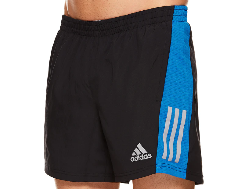 Adidas Men's Own The Run Shorts - Black/Blue Rush/Reflective Silver