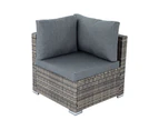 6 Seater Outdoor Sofa Set Wicker Couch with Coffee Table and Side Table Grey