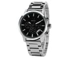 Men Watch Luxury Chronograph Stainless Steel Strap Quartz Wrist Watch Watch for Men-Black 1