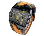 OULM Mens Watches Luxury Quartz Military Sport Wrist Watch Gift for Men-Yellow