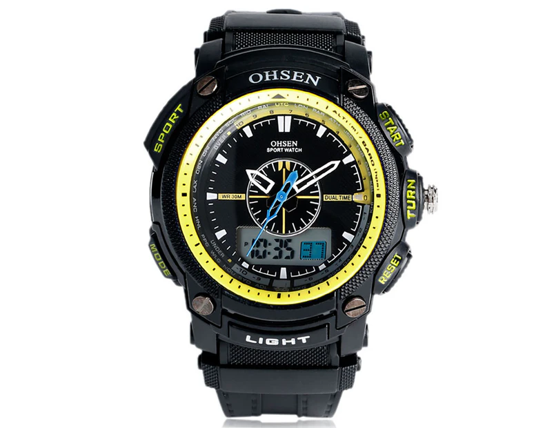 OHSEN Watch Sport Quartz Digital Mens Watches Military Wrist Gift Watch for Men-Yellow
