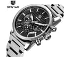 Men Watch Luxury Chronograph Stainless Steel Strap Quartz Wrist Watch Watch for Men-Black 2