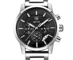 Men Watch Luxury Chronograph Stainless Steel Strap Quartz Wrist Watch Watch for Men-Black 3