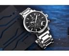Men Watch Luxury Chronograph Stainless Steel Strap Quartz Wrist Watch Watch for Men-Black 6