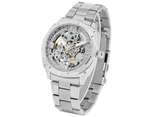 FORSINING 207 Men's Fashion Hollow-out Skeleton Luminous Automatic Mechanical Watch-Silver