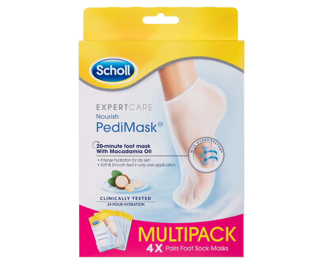 Scholl ExpertCare Nourish PediMask 4-Pair Macadamia Oil