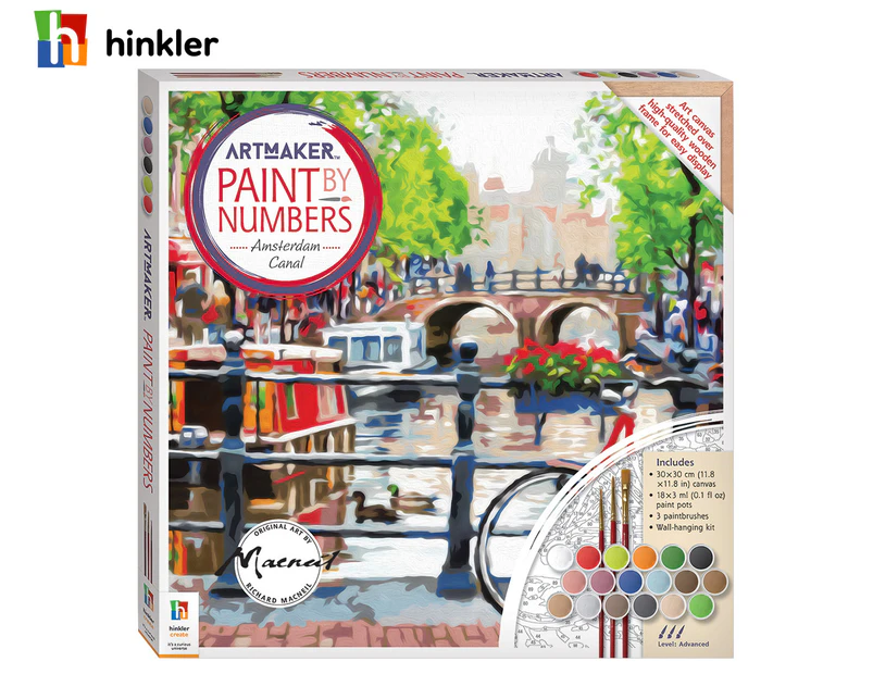 Hinkler Art Maker Paint By Numbers Canvas: Amsterdam Canal