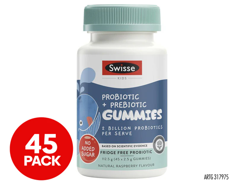 Swisse Kids Probiotic + Prebiotic Gummies Raspberry 45pk