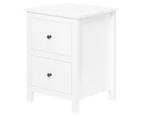 HelloFurniture Franco Bedside Table & Chest of Drawers Set - White