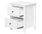 HelloFurniture Franco Bedside Table & Chest of Drawers Set - White