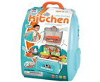 Kids Kitchen Pretend Toy Playset with  Portable Backpack Early Age Education