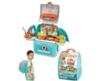 Kids Kitchen Pretend Toy Playset with  Portable Backpack Early Age Education