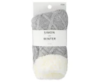 Simon De Winter Women's Sherpa Cable Socks  - Grey/White