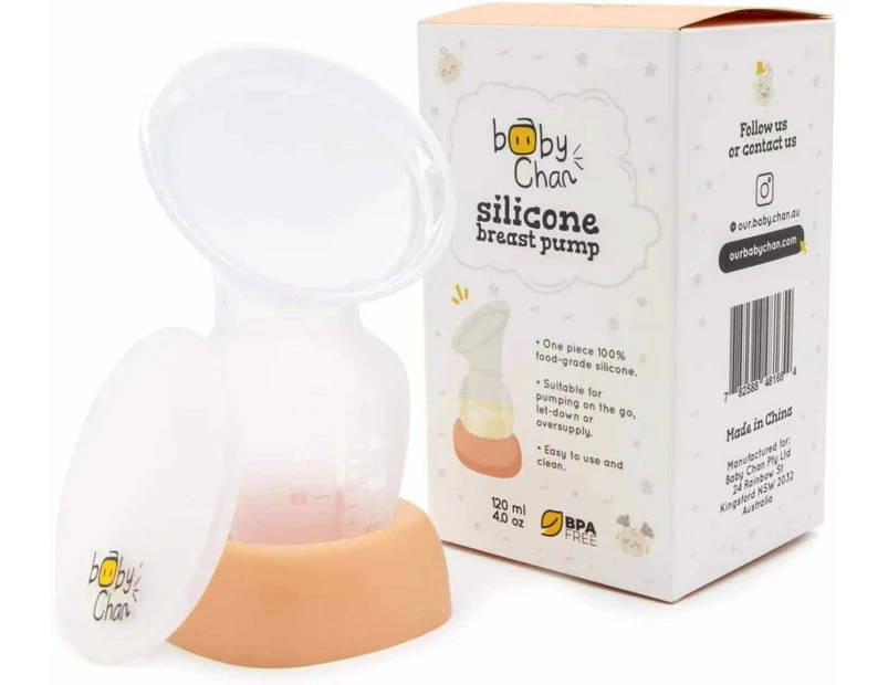 Baby Chan Manual Silicone Breast Pump (120ml, BPA Free)