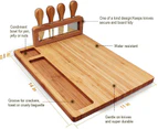 Bamboo Cheese Board Set Charcuterie Board Platter Serving Meat Board