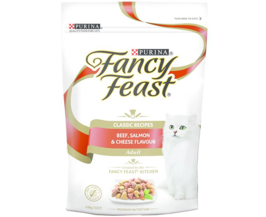 Fancy Feast Dry Beef Salmon & Cheese Cat Food 450g x 4