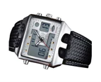 OHSEN Men's Watch Genuine Leather Band Date Alarm Sport Wrist Watch Watch for Men-White