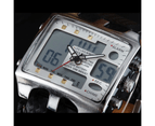 OHSEN Men's Watch Genuine Leather Band Date Alarm Sport Wrist Watch Watch for Men-White 5