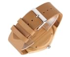 Generous Men's Quartz Watch Leather Strap Wooden Wristwatch-Brown 5