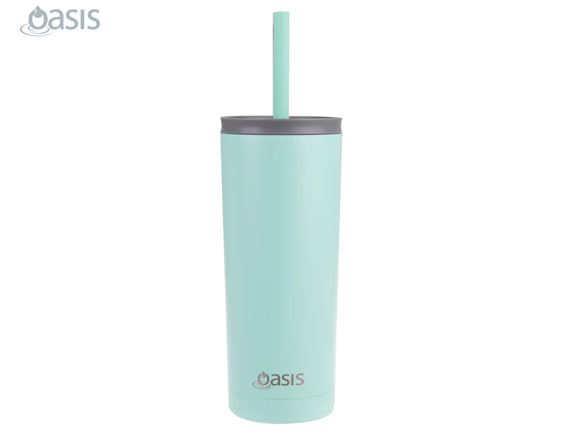 Oasis 600mL Double Wall Insulated Super Sipper Tumbler w/ Straw & Lid - Mint