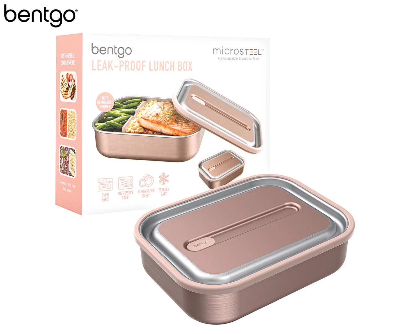 Bentgo 1.2L Stainless Steel Leak-Proof Lunch Box - Rose Gold