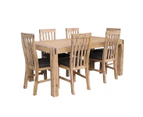 9 Pieces Dining Suite 210cm Large Size Dining Table & 8X Chairs with Solid Acacia Wooden Base in Oak Colour