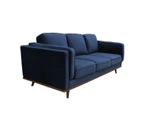 3+2 Seater Sofa Blue Fabric Lounge Set for Living Room Couch with Wooden Frame