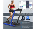 Costway 2-IN-1 Electric Desk Treadmill 1-15kmh/APP/Dual LED Display, Running Walking Pad Home Gym 120kg Capacity, Blue