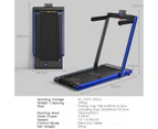 Costway 2-IN-1 Electric Desk Treadmill 1-15kmh/APP/Dual LED Display, Running Walking Pad Home Gym 120kg Capacity, Blue