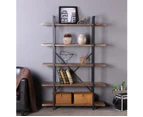 IHOMDEC 5 Tier Industrial Wood and Metal Bookshelves Retro Brown