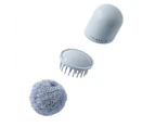 Steel Wire Ball Kitchen Cleaning Brush with Handle Cleaner - Grey