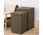 SOGA 2X Coffee Large Collapsible Laundry Hamper Storage Box Foldable Canvas Basket Home Organiser Decor