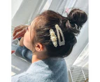 Fashion Women Girls Faux Pearl Geometric Hairpin Hair Clip Barrette Headwear-#2