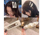 Fashion Women Girls Faux Pearl Geometric Hairpin Hair Clip Barrette Headwear-#4