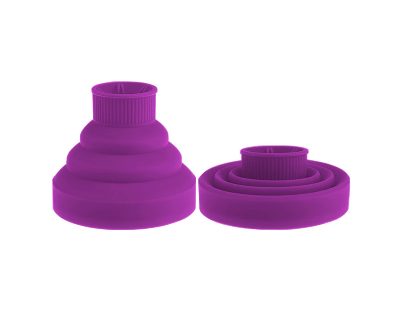 Soft Silicone Collapsible Hairdryer Diffuser Hairdressing Dryer Blower Hood-Purple