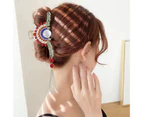 Hair Claw Anti-slip All Match Alloy Decorative Colorful Hair Grip for Party-B
