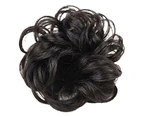 Hot Women Lady Wavy Curly Dish Hair Bun Extension Hairpiece Chignon Scrunchie-Black